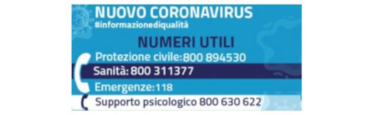 Nuovo coronavirus - Numeri utili